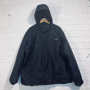 RedHead Men Hooded Quilted Puffer Jacket Full Zip Black  Thermolite Size 2XL